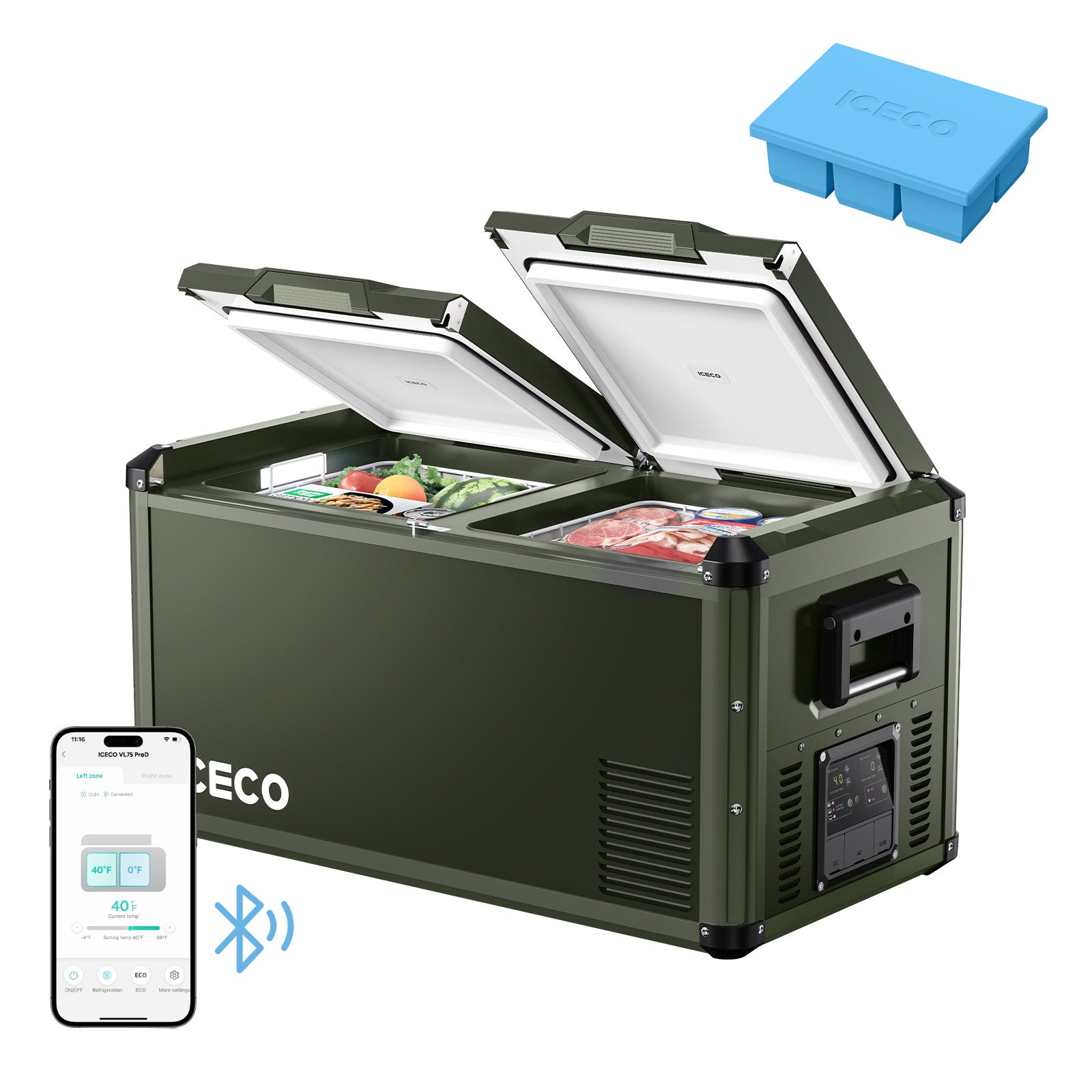 79.2QT VL75ProD 12V Heavy Duty Fridge Freezer With Ice Tray| ICECO-Portable Fridge-www.icecofreezer.com