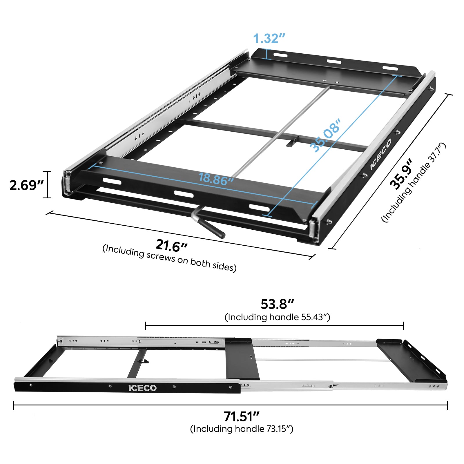 Slide Mount For VL75ProD 12V Refrigerator | ICECO-Slider-www.icecofreezer.com