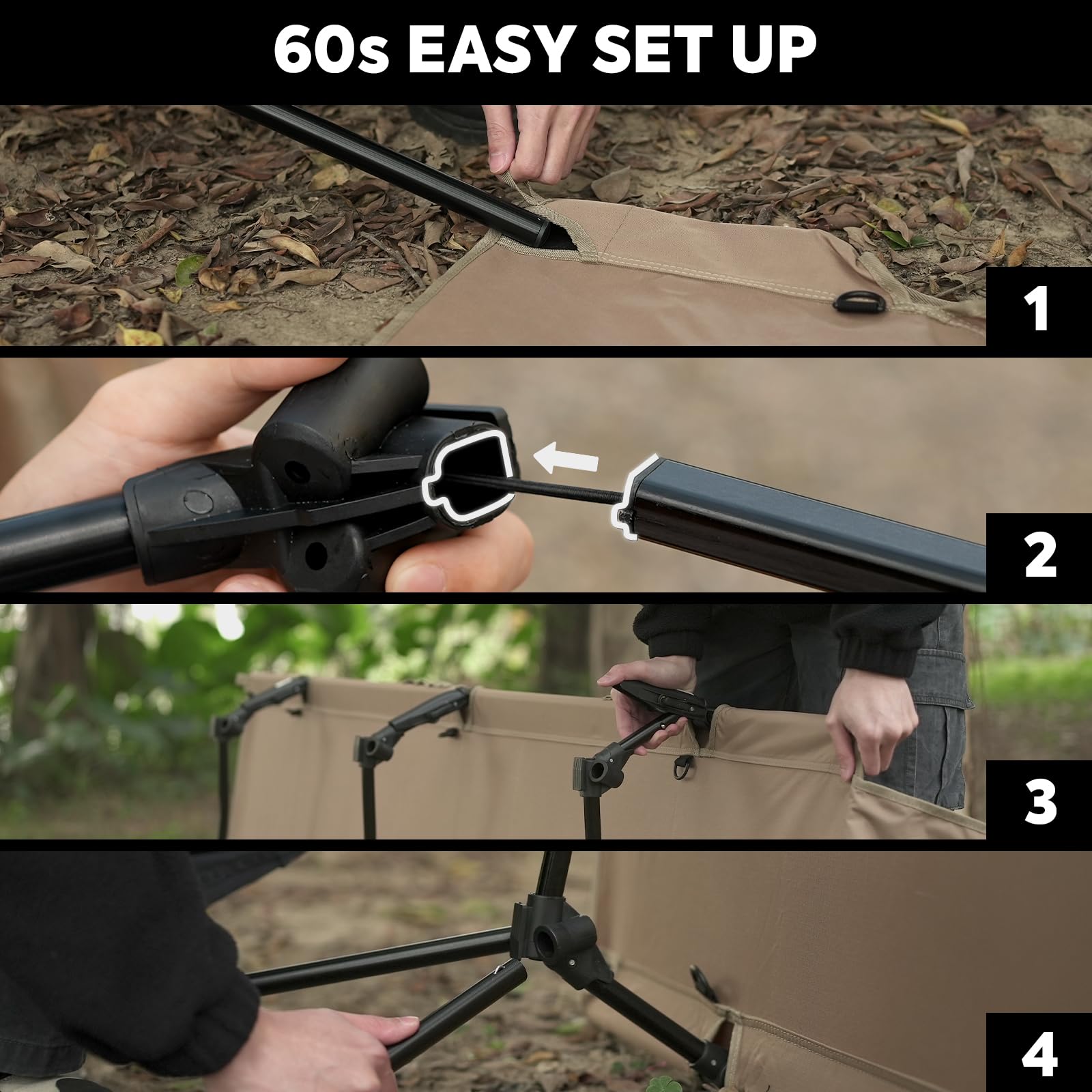 Portable Camping Cot khaki | ICECO-Outdoor Gear-www.icecofreezer.com