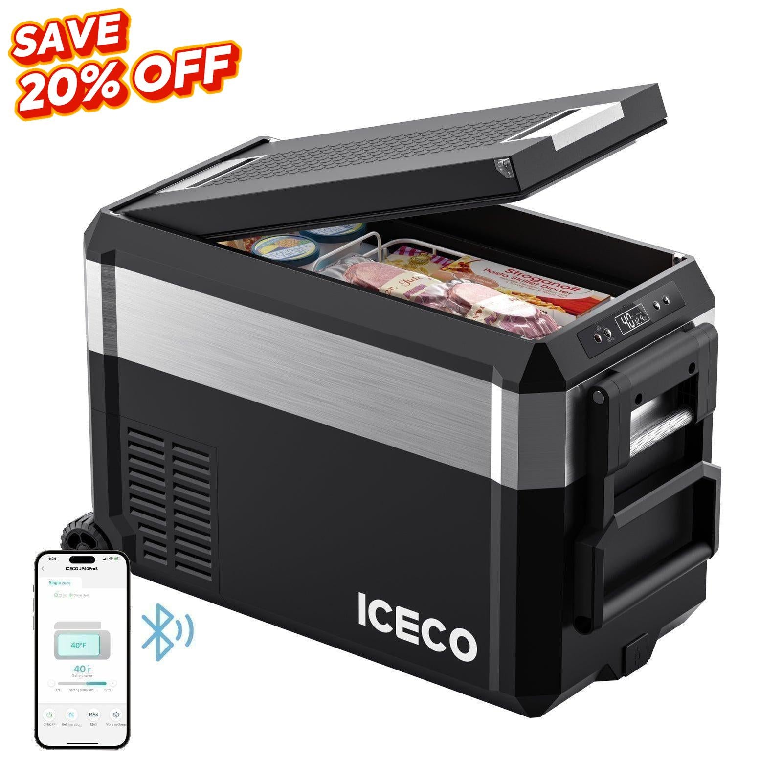 40QT JP40 Pro Wheeled Portable Freezer Camping Fridge With Cover | ICECO-Portable Fridge-www.icecofreezer.com