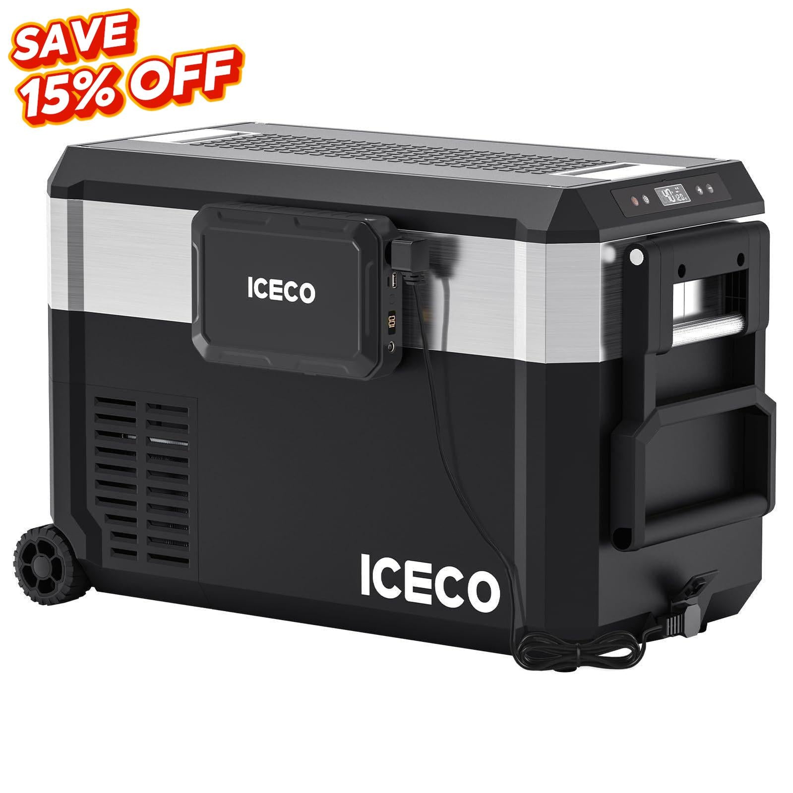 JP Pro Wheeled Portable Freezer with Magnetic Battery | ICECO-Portable Fridge-www.icecofreezer.com