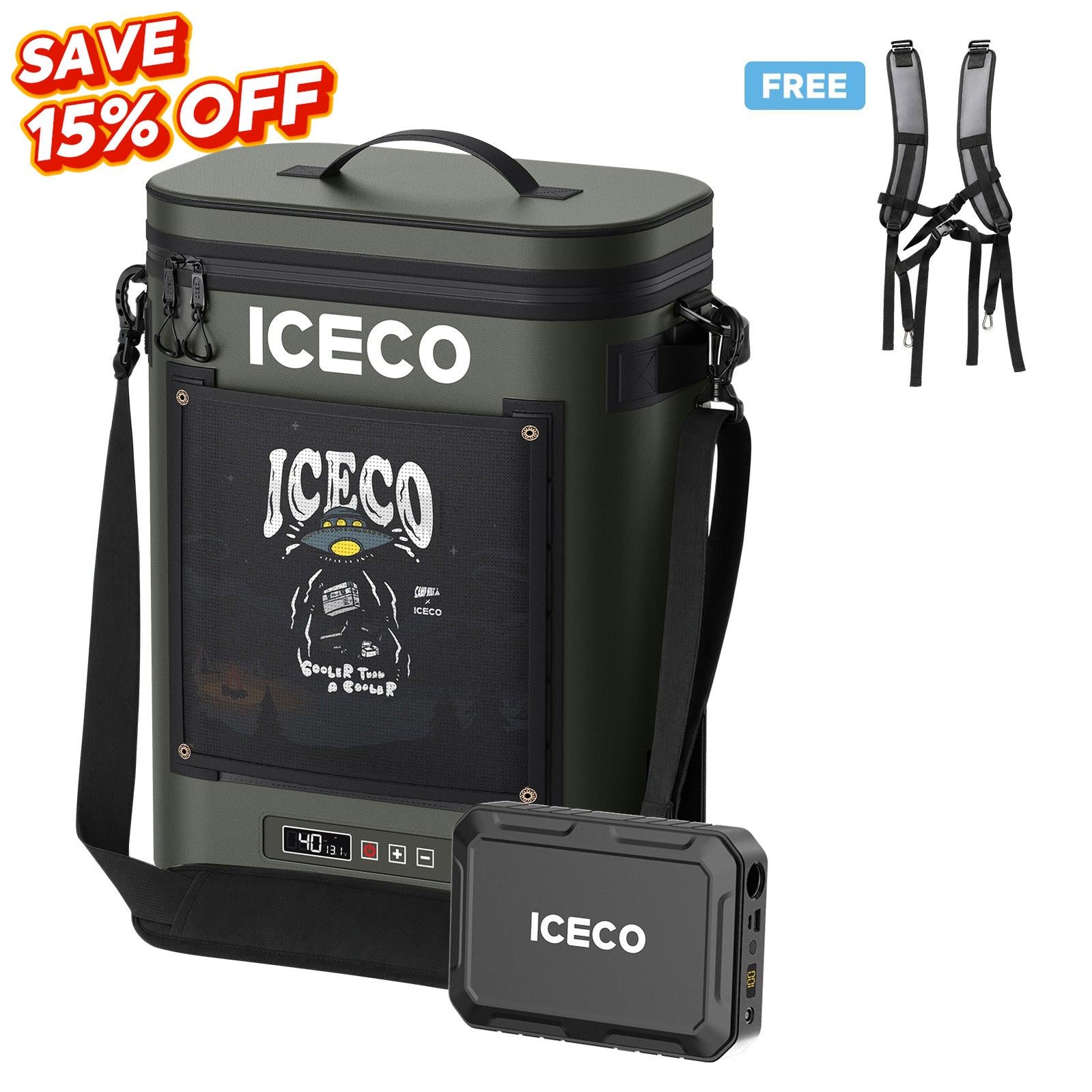13.5QT GOPACK12 Single Zone 12V Ice-Free Portable Freezer | ICECO-Portable Fridge-www.icecofreezer.com