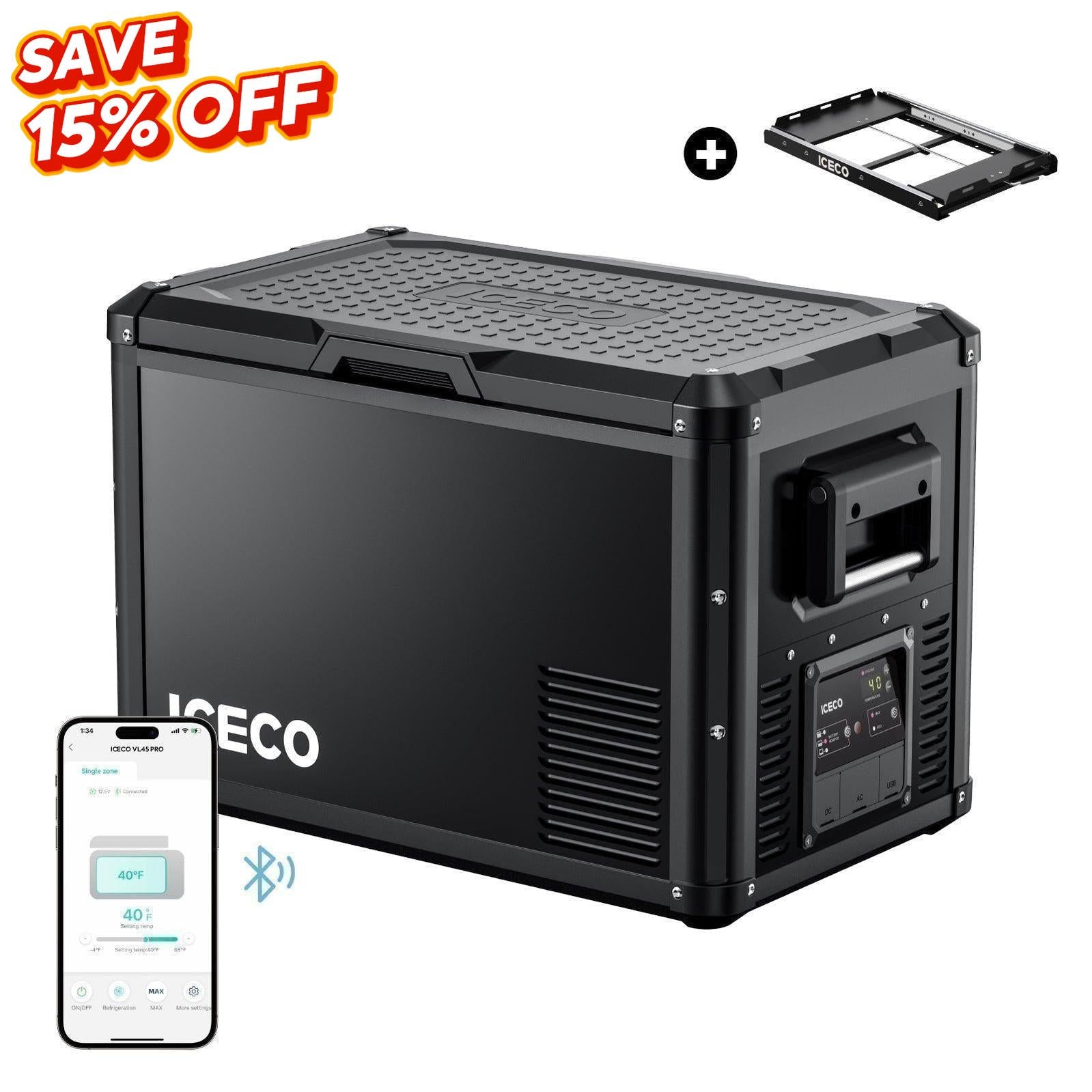47.5QT VL45ProS Single Zone Portable Fridge Freezer with Slide Mount | ICECO-Portable Fridge-www.icecofreezer.com