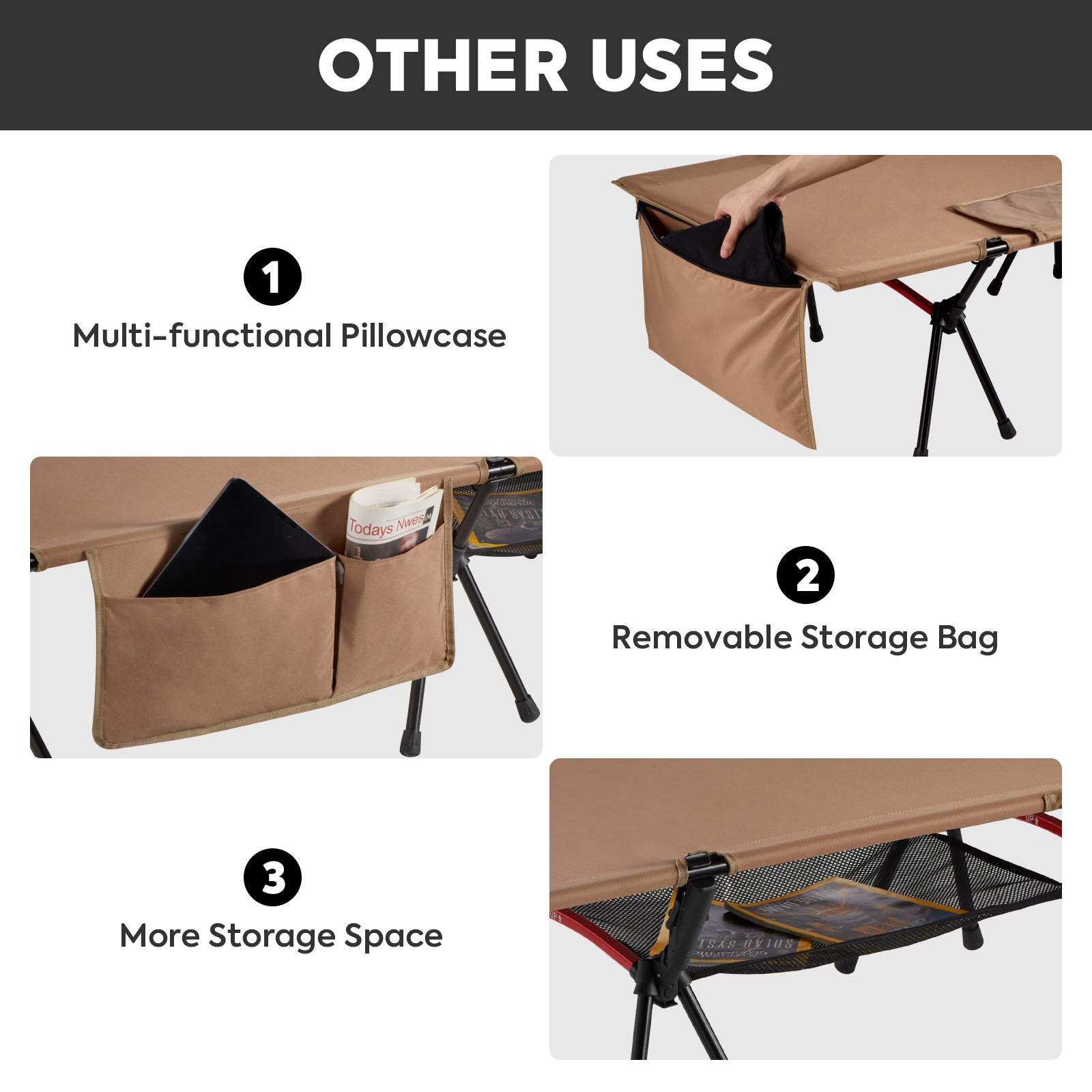 Portable Camping Cot khaki | ICECO-Outdoor Gear-www.icecofreezer.com