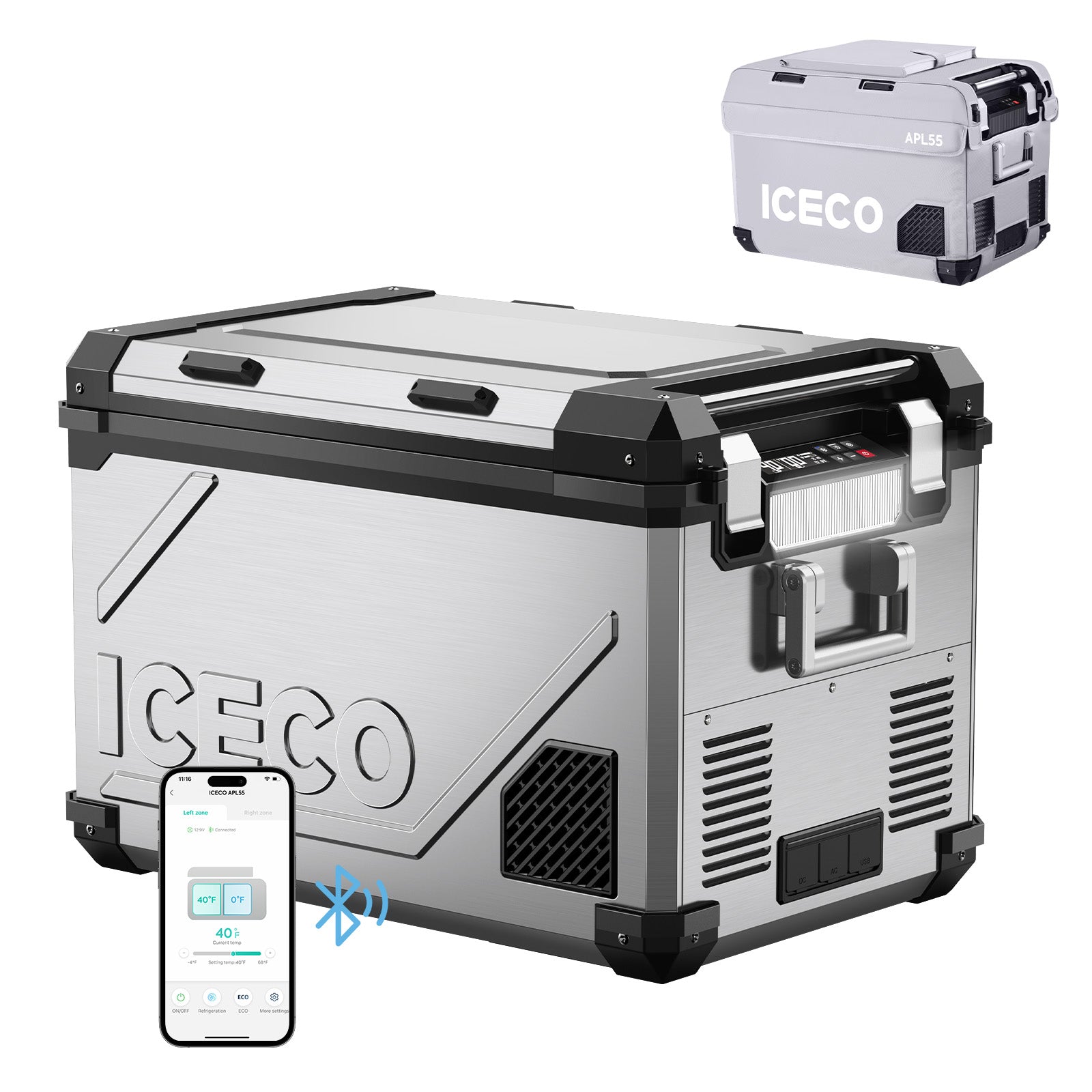 58QT APL55 Dual Zone 12 Volt Fridge with Cover |  ICECO