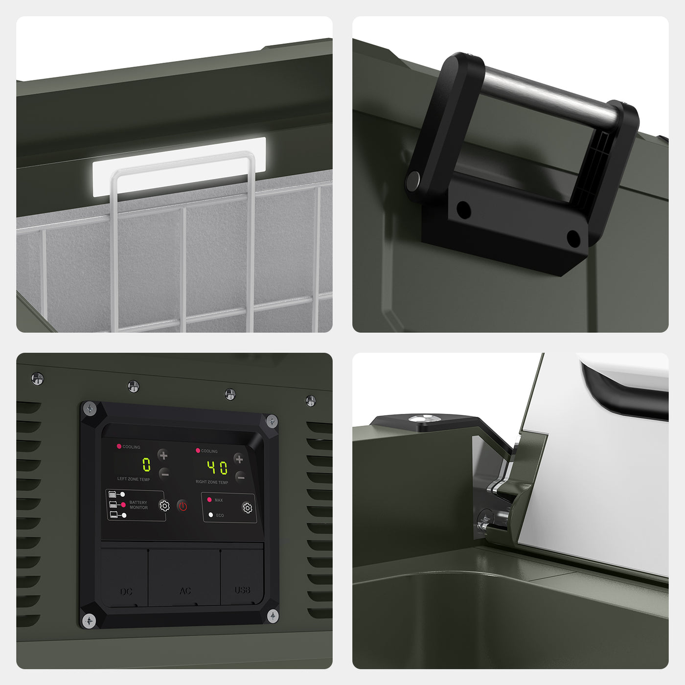 ICECO 79QT VL75Pro-Olive Dual Zone 12V Refrigerator with 5-year ...