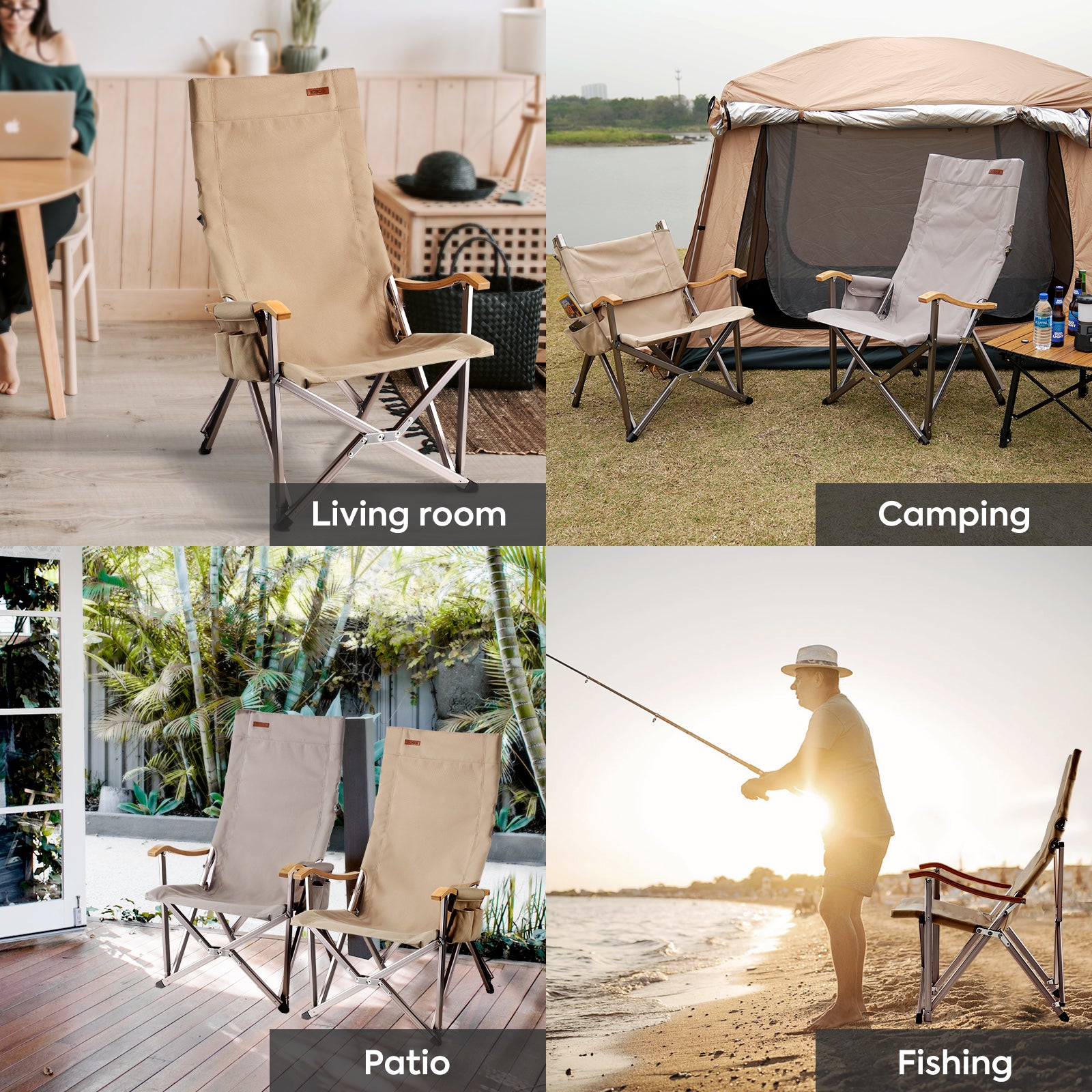 High-Back Camping Chair | ICECO, Grey