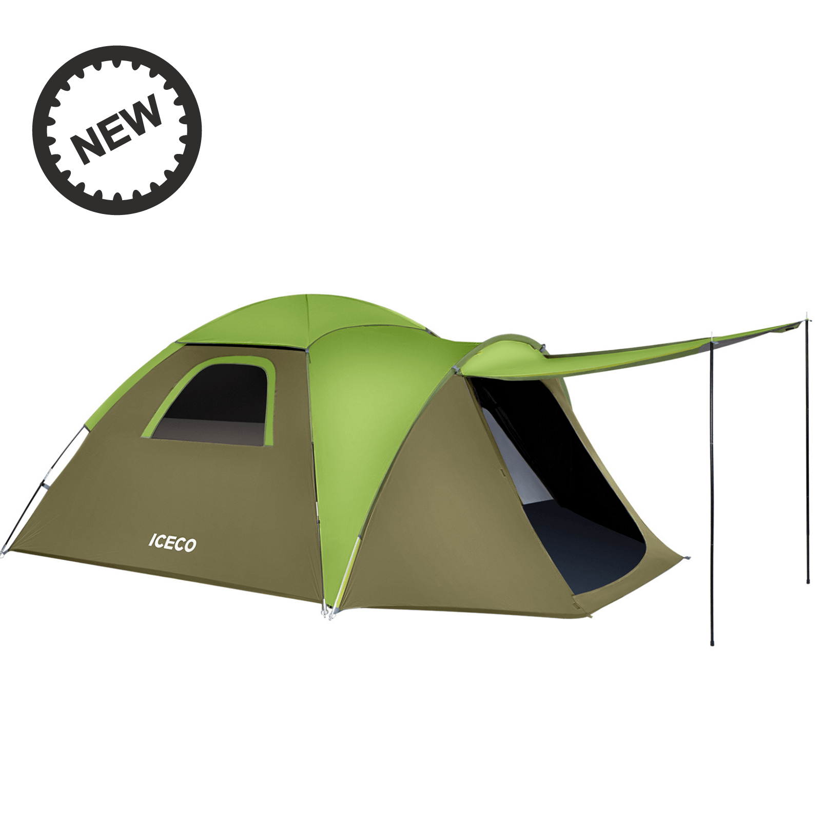 All Season 4 People Camping Tent ICECO Green Tent with UV Protection