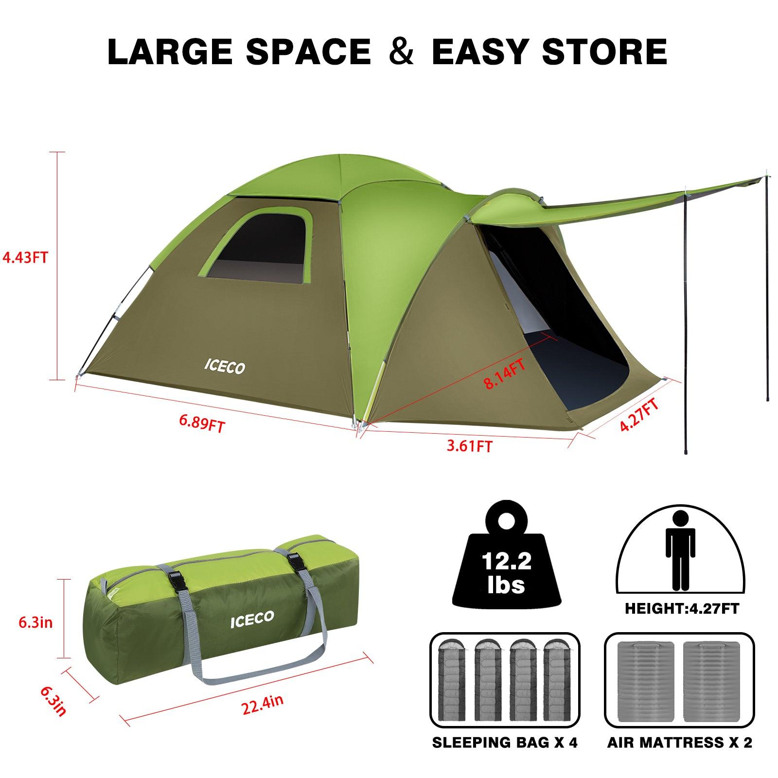 4 Person Camping Backpacking Tents for Family | ICECO Outdoor - www.icecofreezer.com