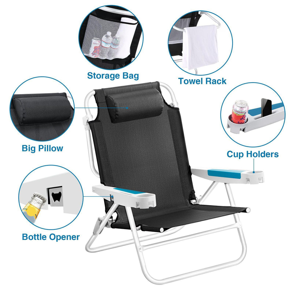 Beach Chair For Outdoor, XL Oversized Comfortable Beach Chair ICECOFREEZER