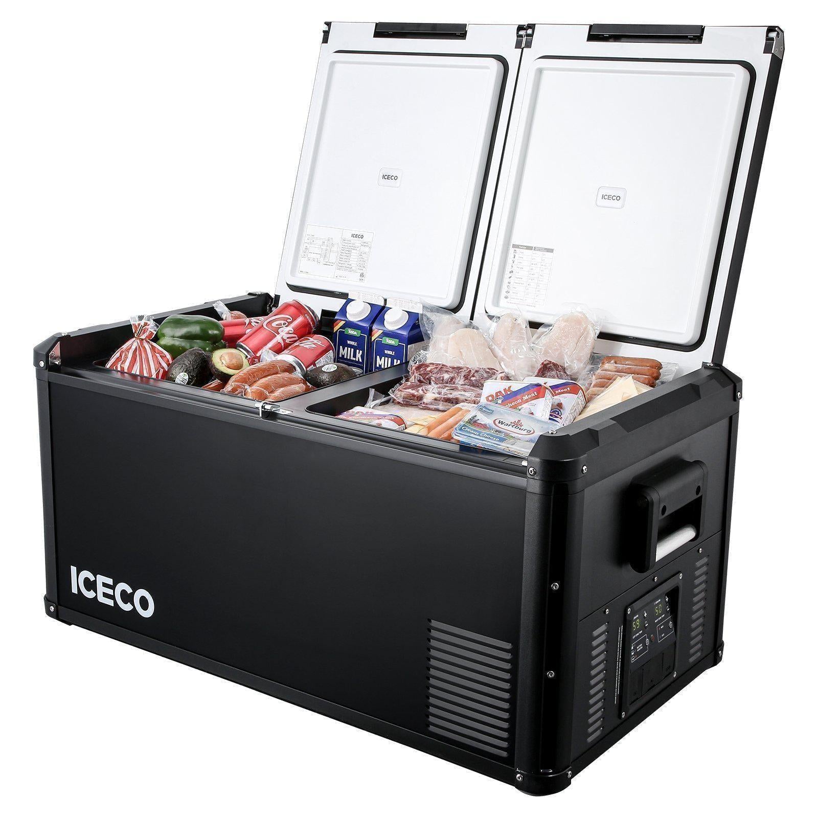 95QT VL90Pro Dual Zone RV 12 volt Fridge Large Capacity Plug in Cooler ...